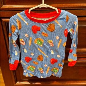 Little Sleepies Blue and Red Baseball Long Sleeve PJ Set